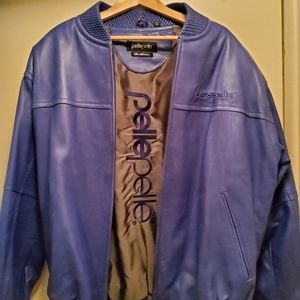 Pellepelle Blue Leather Jacket